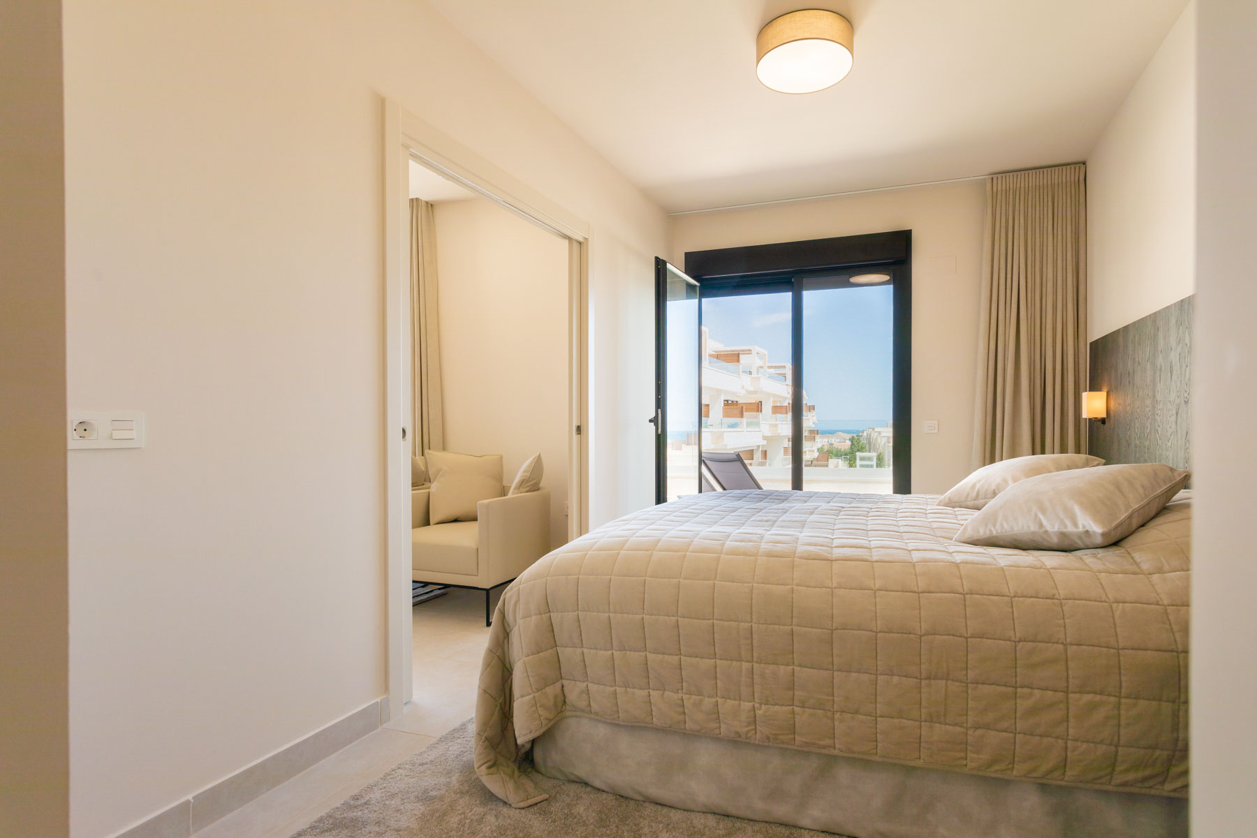 Schlafzimmer mit Meerblick in La Cala de Mijas
